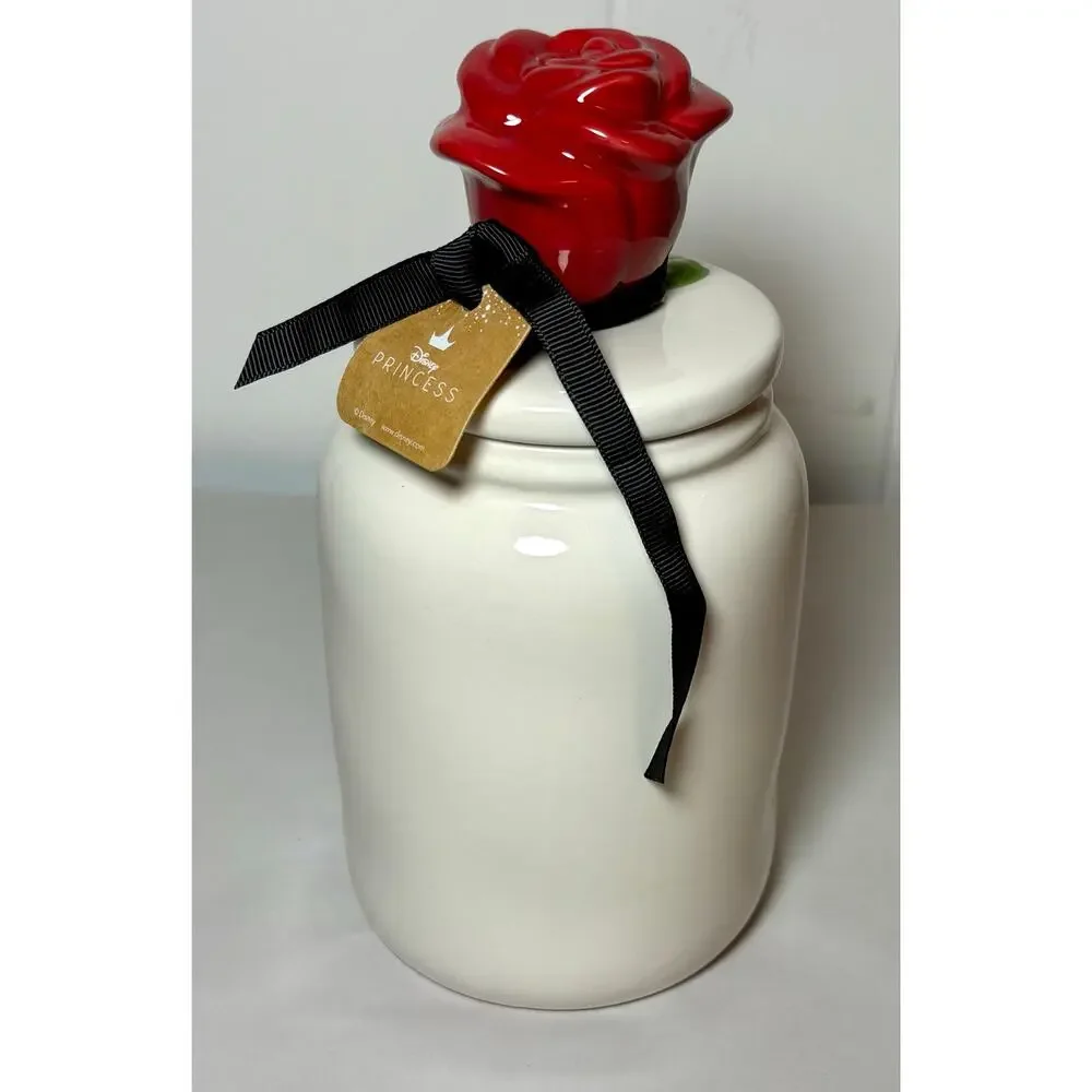 Rae Dunn Disney Beauty And The Beast Love Story White Canister Jar